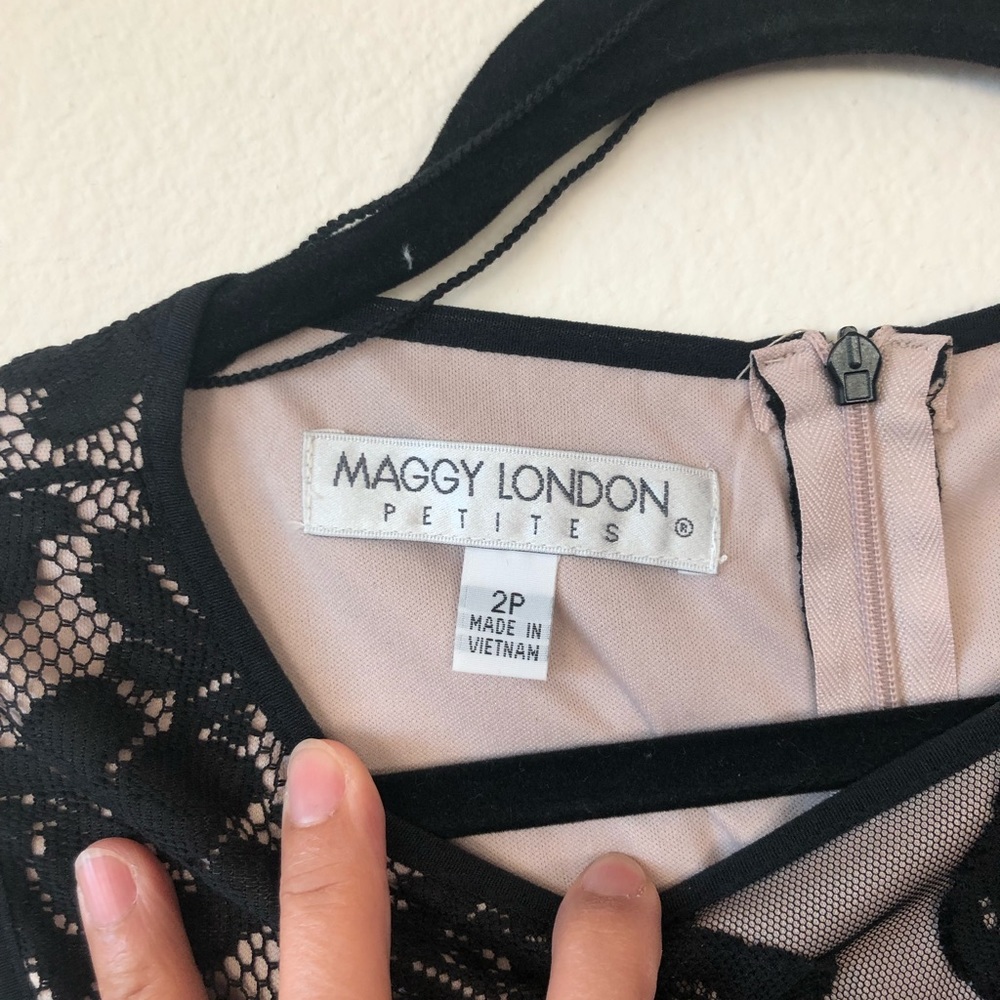 Maggy London Lace Dress • Black • Sz 2P - Picture 4 of 6